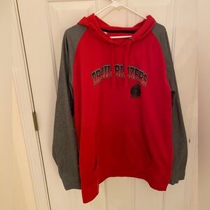 Trail Blazers Red and Gray Hoodie